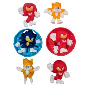 2024 McDonald’s Sonic the Hedgehog 3 Mini Figure Lot (6) Sonic Knuckles Tails